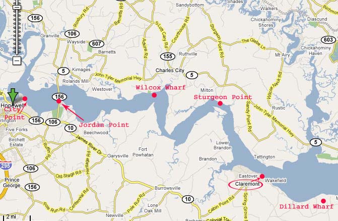 james river map